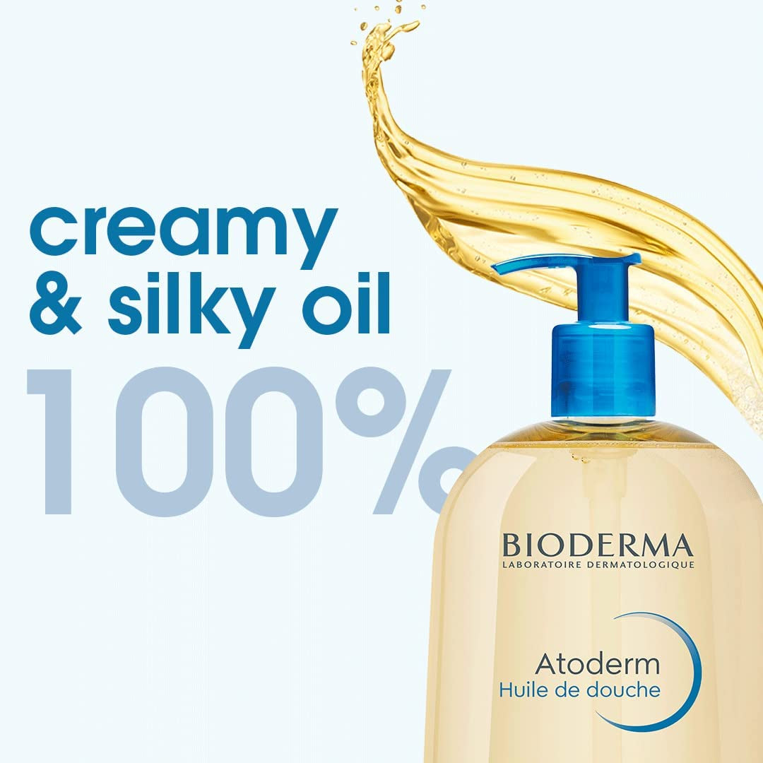 Atoderm Shower Oil, Cleansing Oil for Face & Body, Nourishing Cleansing Oil for Dry to Atopic Sensitive Skin for Softer & Smooth Skin for Your Whole Family