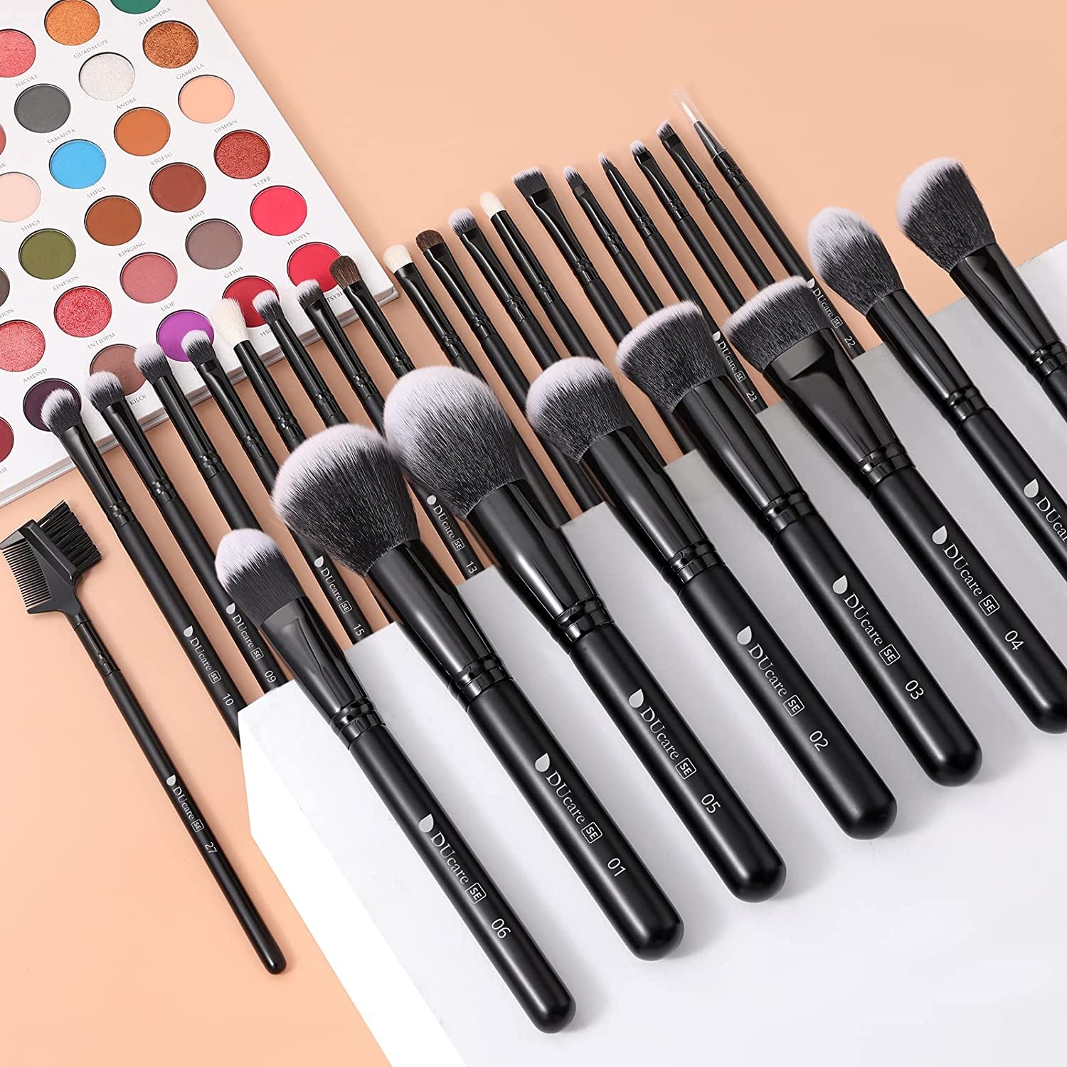 Makeup Brushes Set Professional 27Pcs Makeup Brushes Premium Synthetic Kabuki Foundation Blending Face Powder Blush Concealers Eye Shadows Make up Brushes Kit